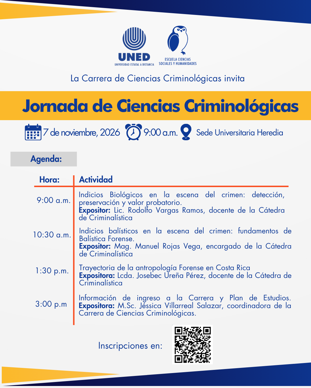 Sede U Heredia Criminológicas 07 de noviembre 2026