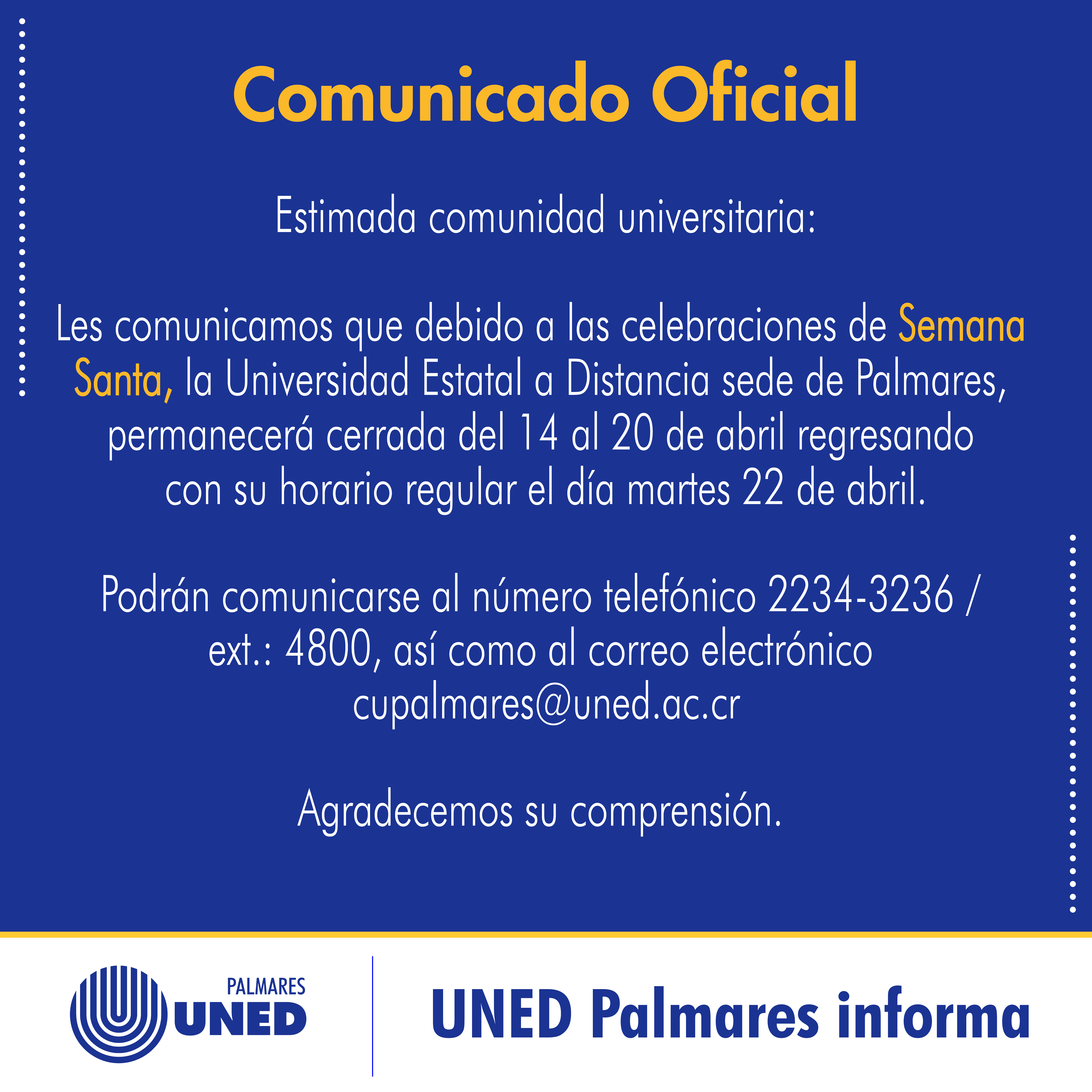 029 Comunicado Oficial Semana Santa