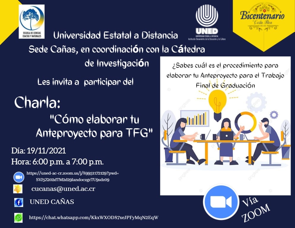 Uned Ca As Le Invita A Participar De La Charla C Mo Elaborar Tu Anteproyecto Para Tfg