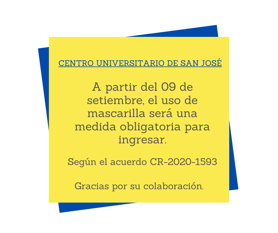 A partir del 30 de junio quienes visiten el Centro Universitario deberán ingresar utilizando mascarilla o caretapng