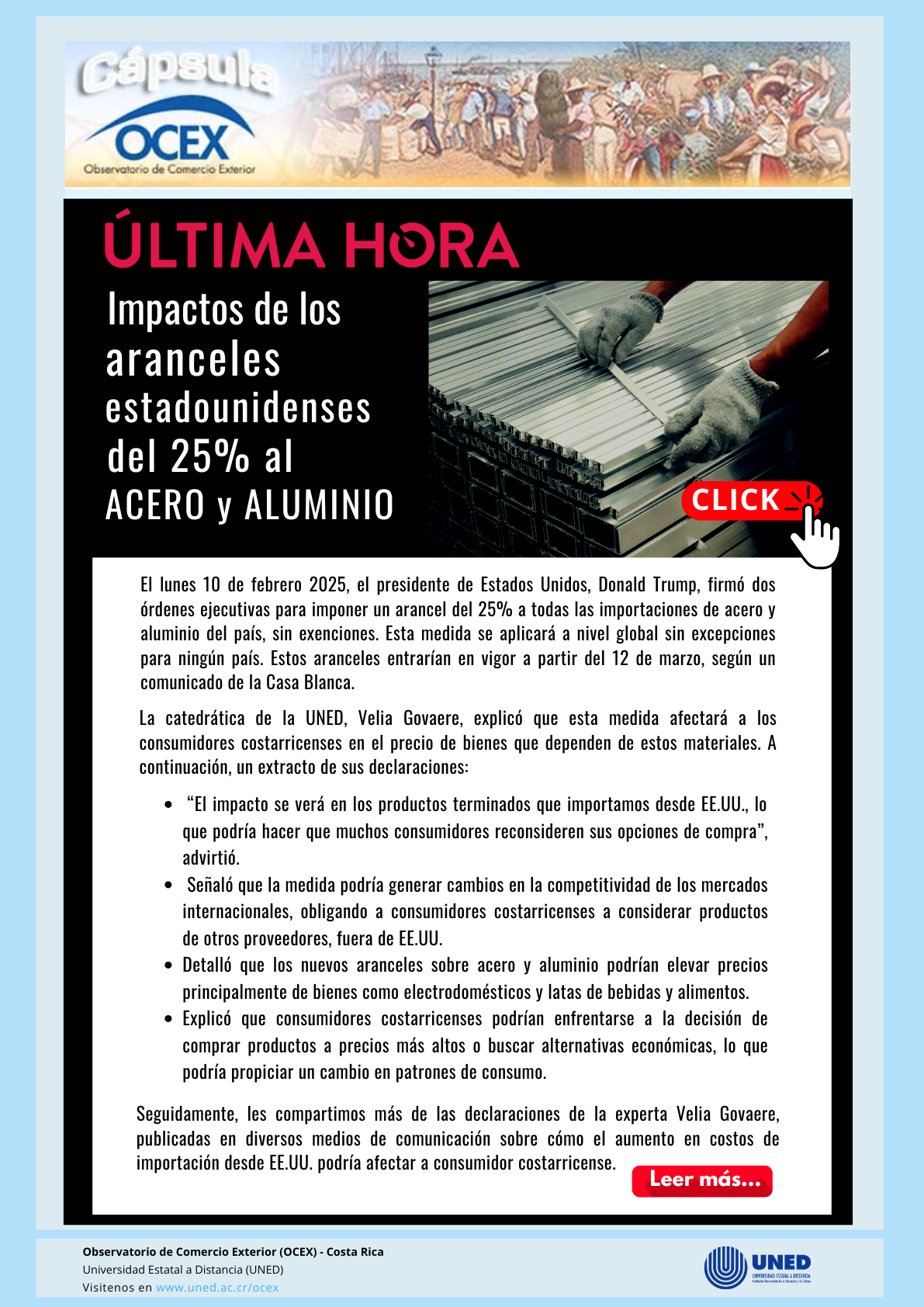 Aumento de aranceles al acero